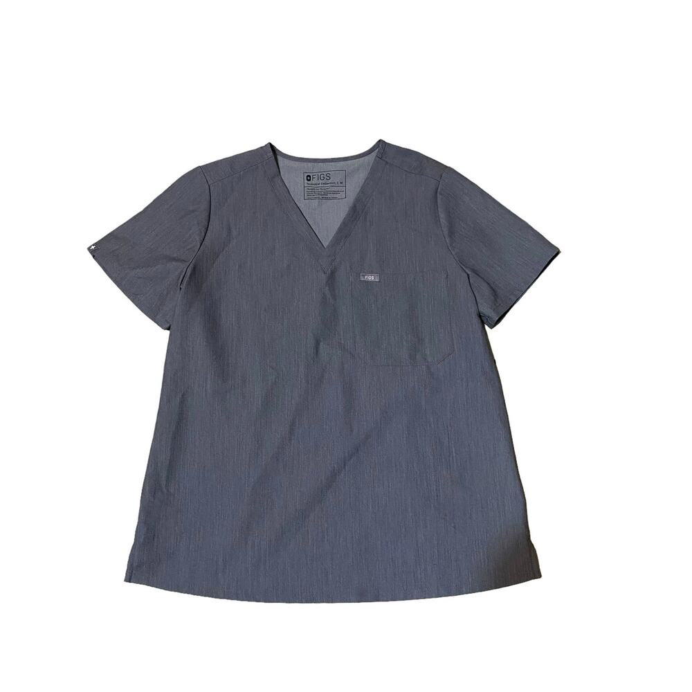 FIGS Technical Collection FW1000 Scrub Top Short Sleeve v-neck Grey Size Medium